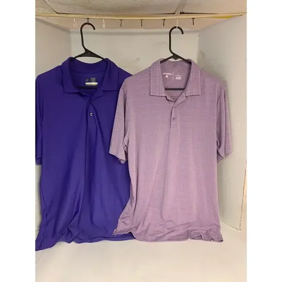 Polo Shirts Purple & Lavender Preppy Golf Causal Mens SZ L - Picture 1 of 9
